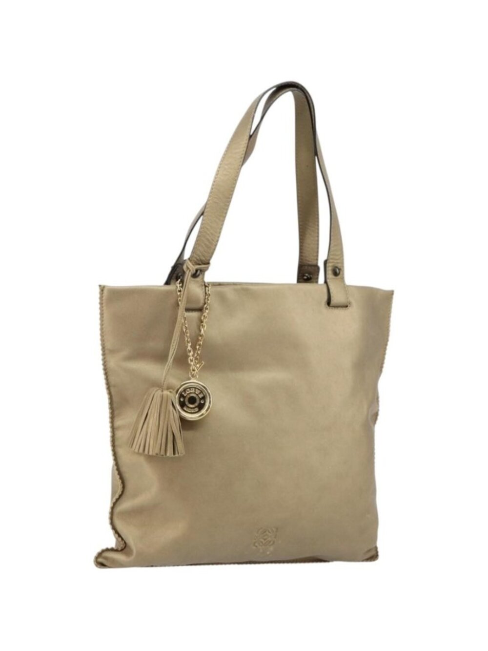 LOEWE Anagram Tote Bag Leather Gold